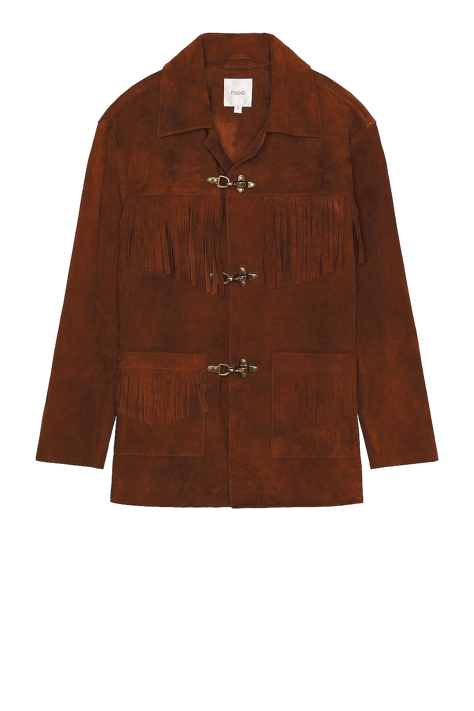 Image 1 of Found Suede Fringe Jacket in Tan