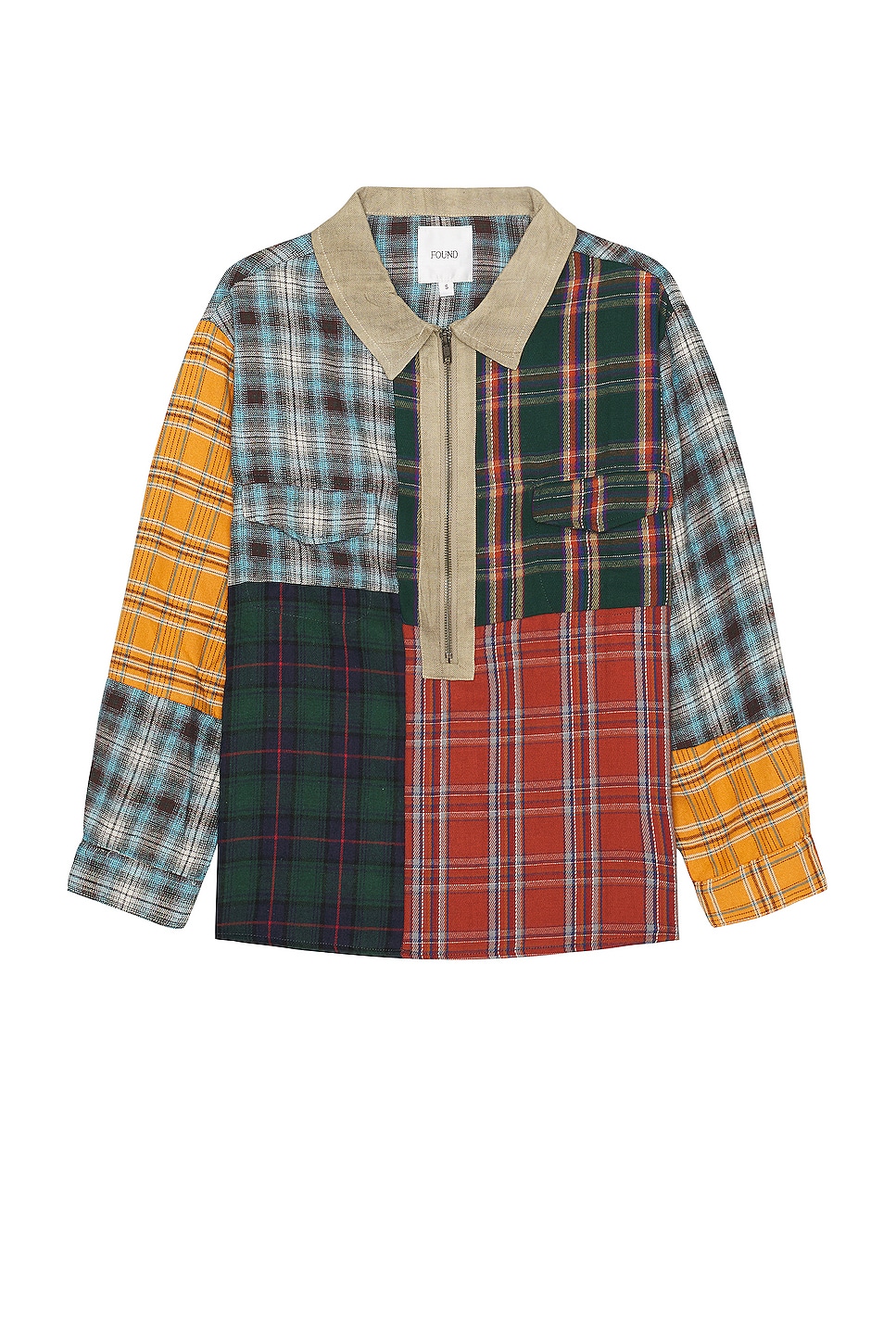 Image 1 of Found Multi Plaid Zip Up Shirt in Multi