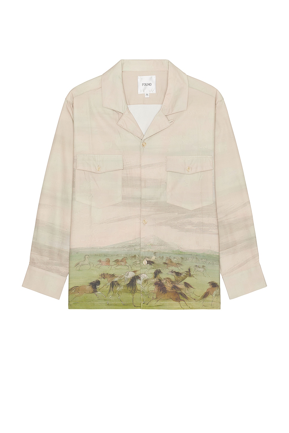 Image 1 of Found Wildlife Field Long Sleeve Camp Shirt in Cream