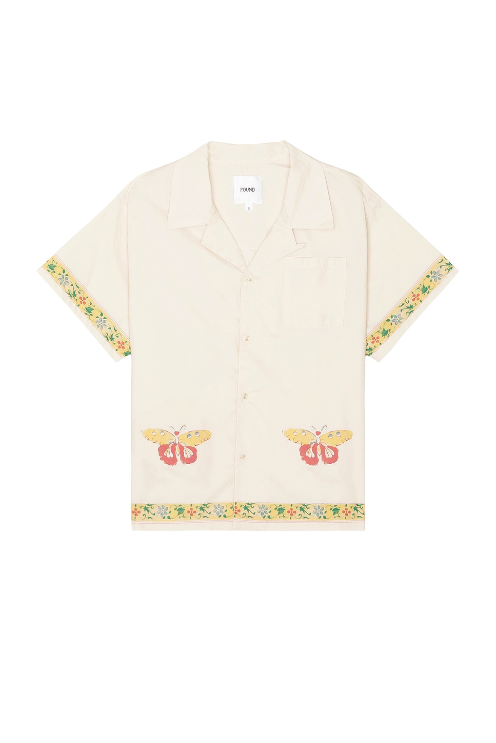 Image 1 of Found Moth Short Sleeve Camp Shirt in Cream