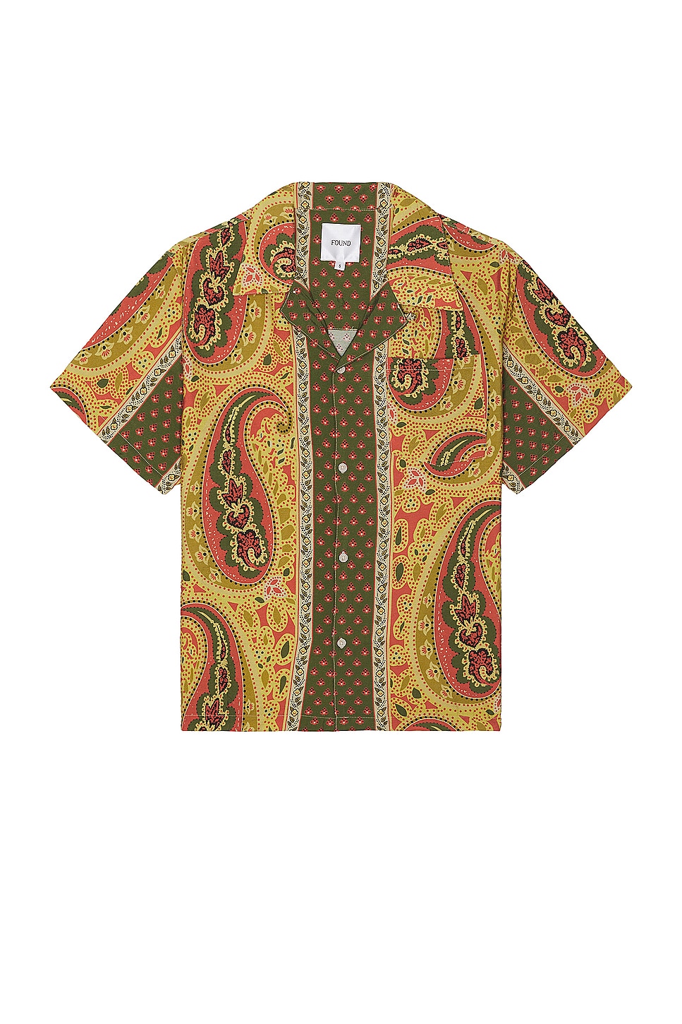 Paisley Short Sleeve Camp Shirt in Brown