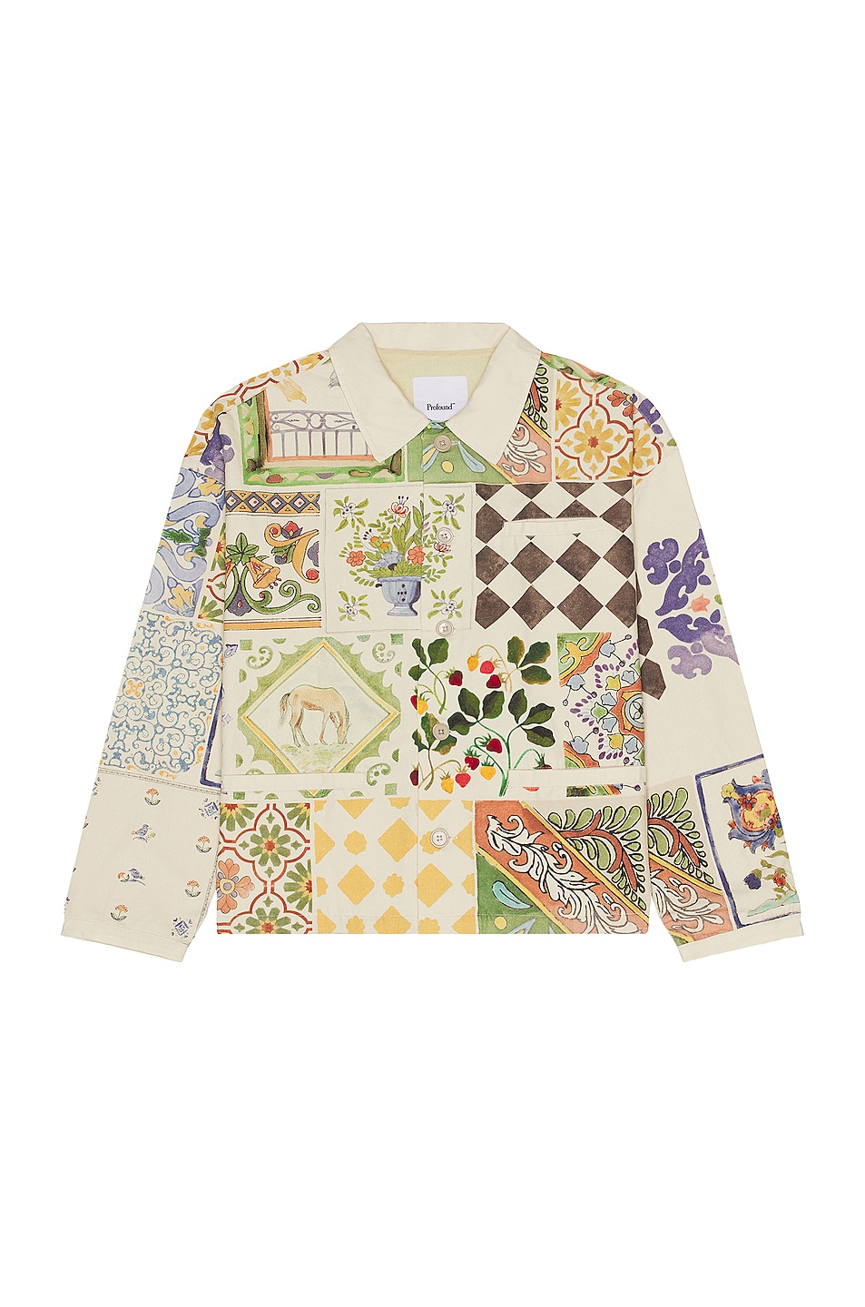 Image 1 of Found Mosaic Work Shirt in Cream & Multi