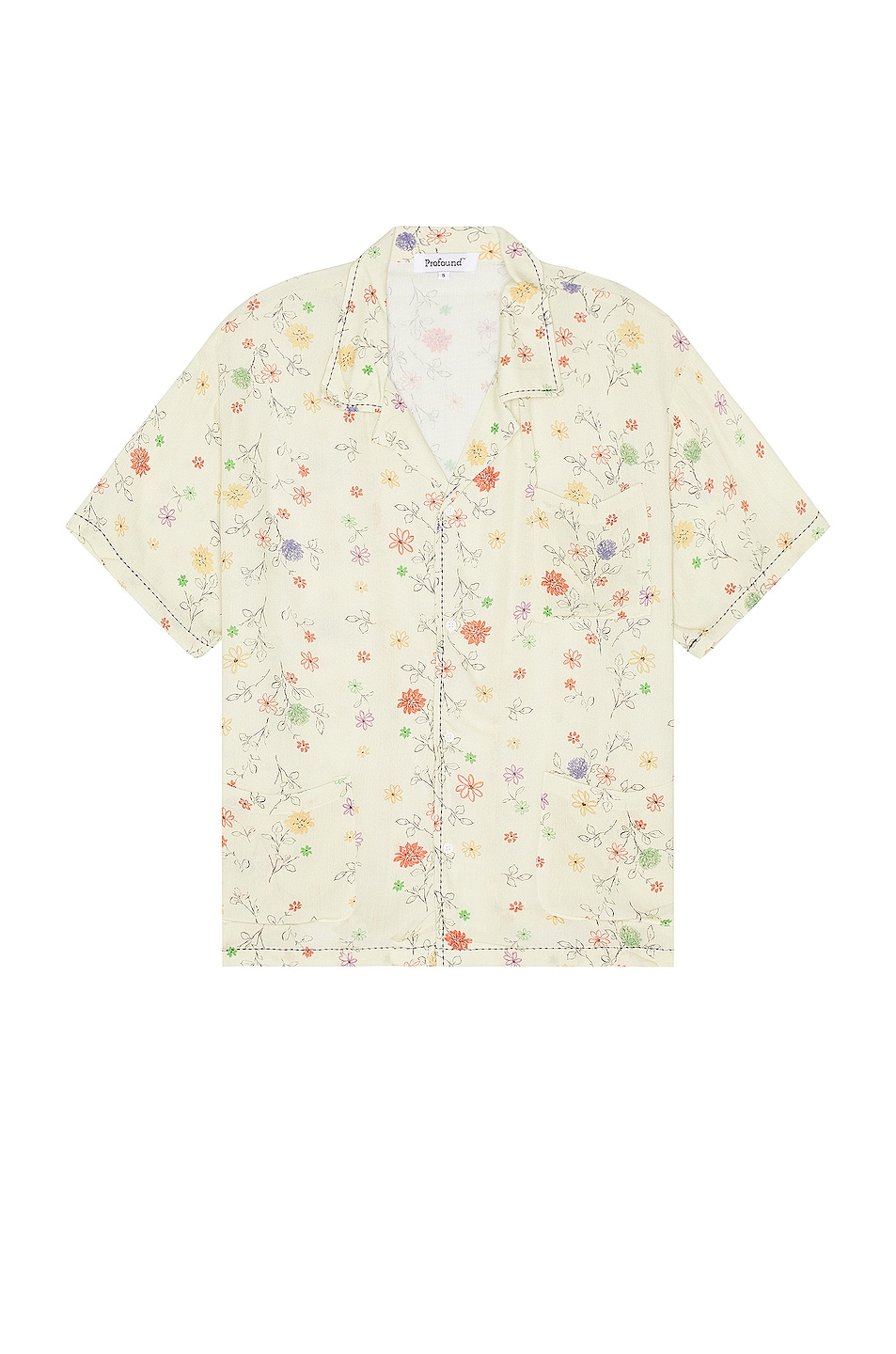 Image 1 of Found Multi Floral Camp Shirt in Cream