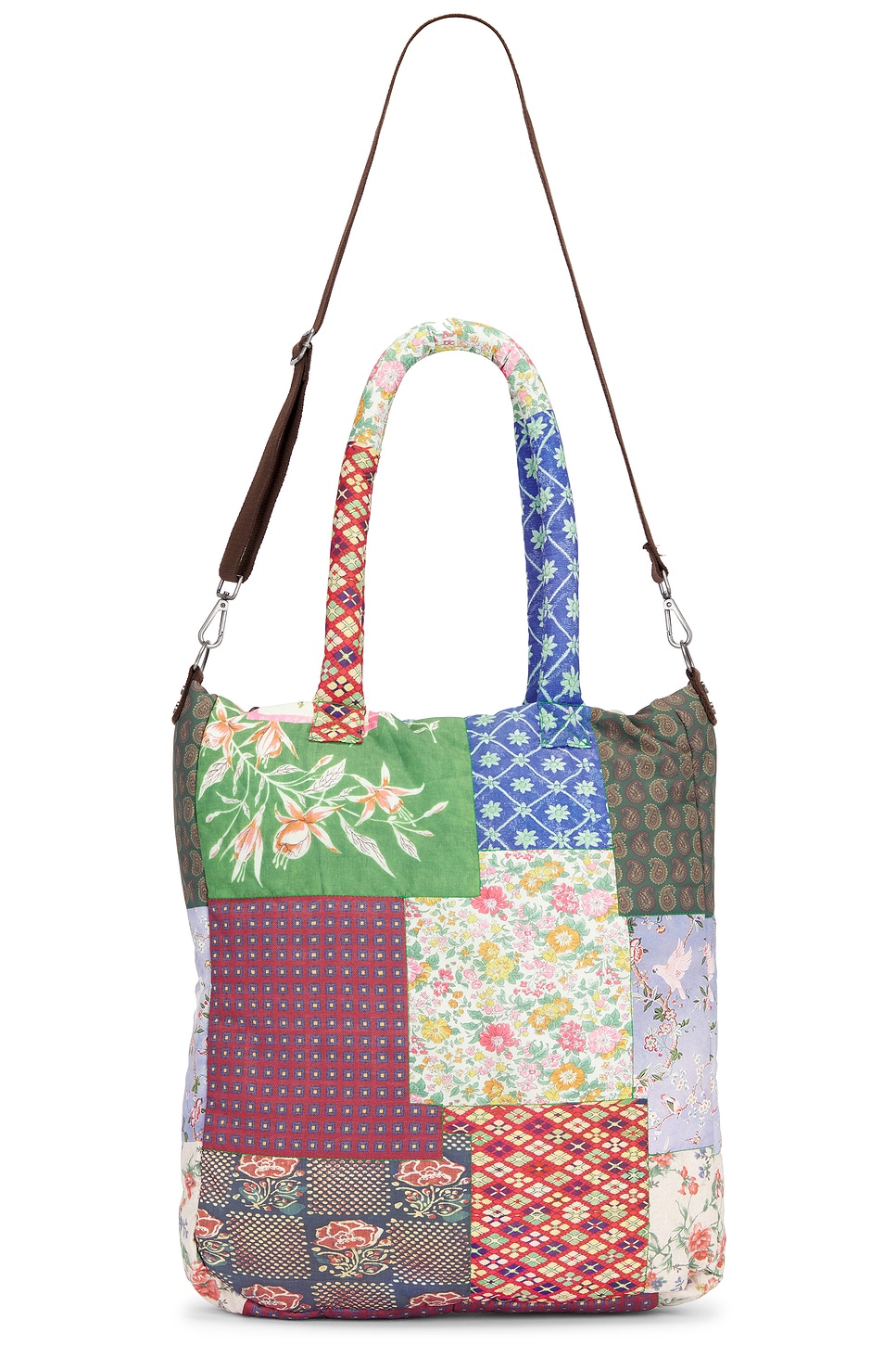 Gardenia Tapestry Tote Bag in Green,Pink