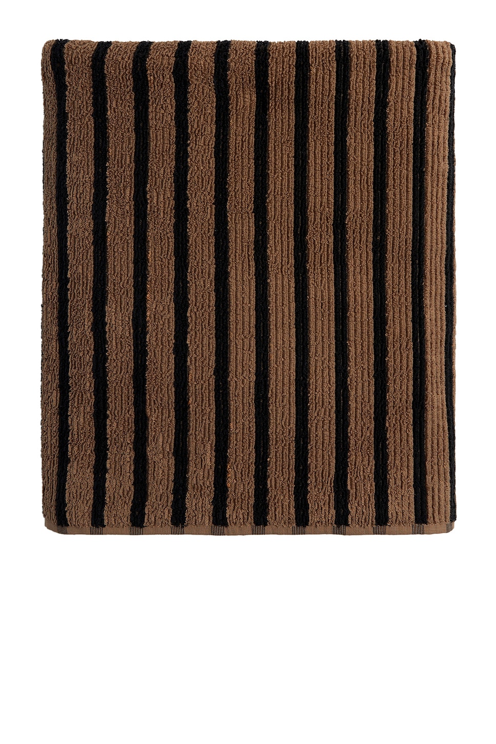 Shop Parachute Organic Resort Stripe Hand Towel In Camel With Soft Black