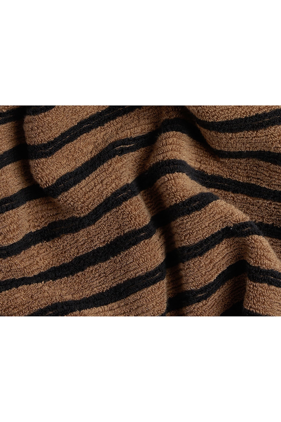 Shop Parachute Organic Resort Stripe Hand Towel In Camel With Soft Black