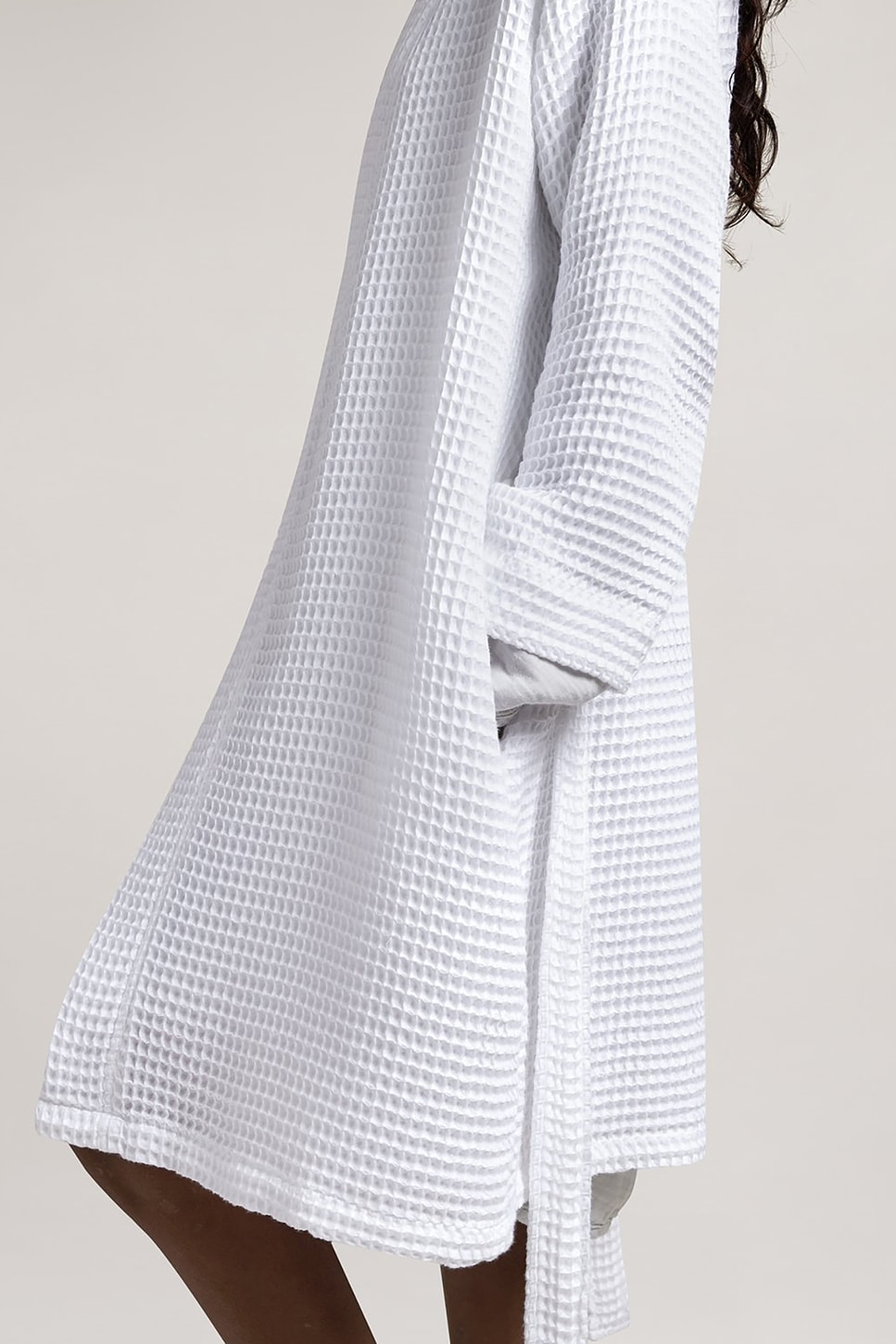 Parachute Waffle Robe - side view in White