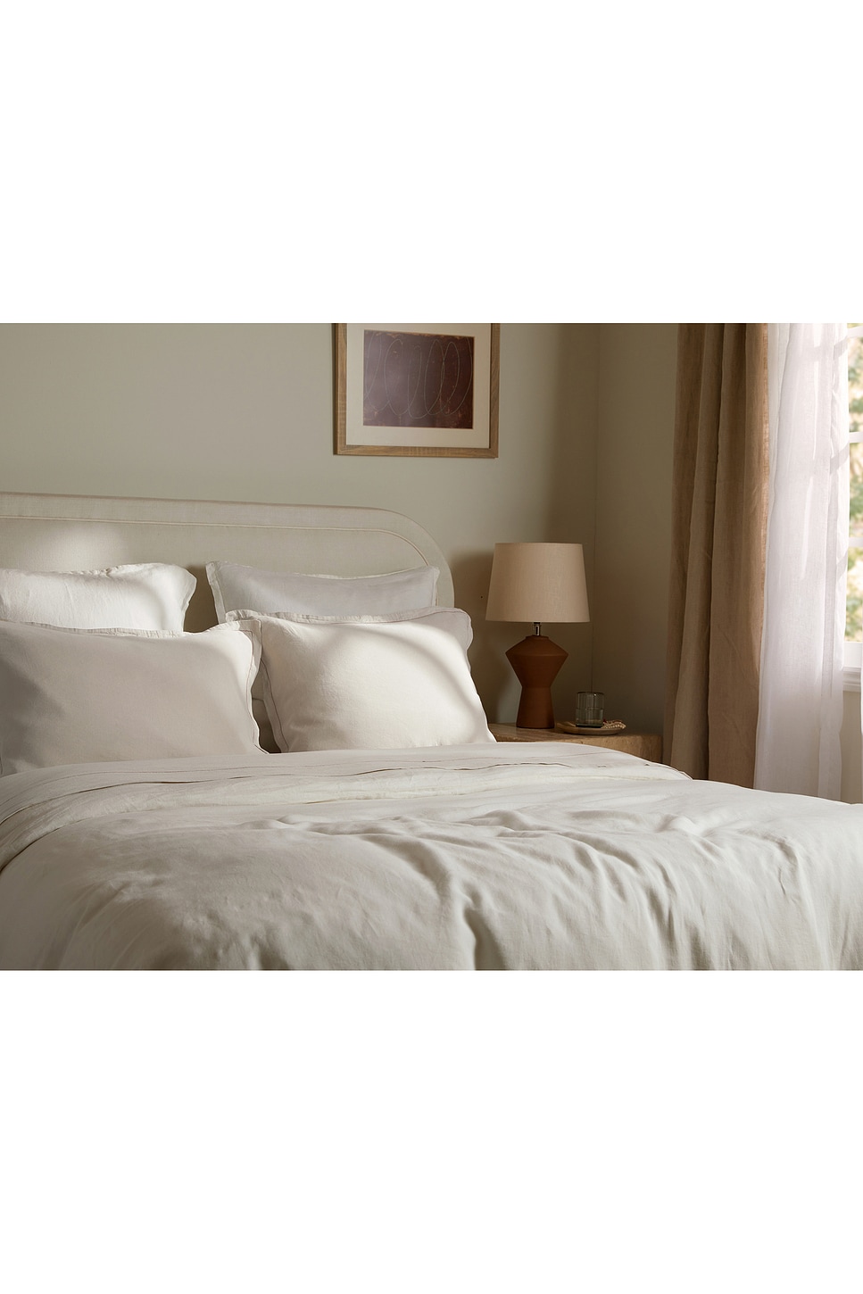 Parachute Heirloom Tencel Linen Sham Set In Bone