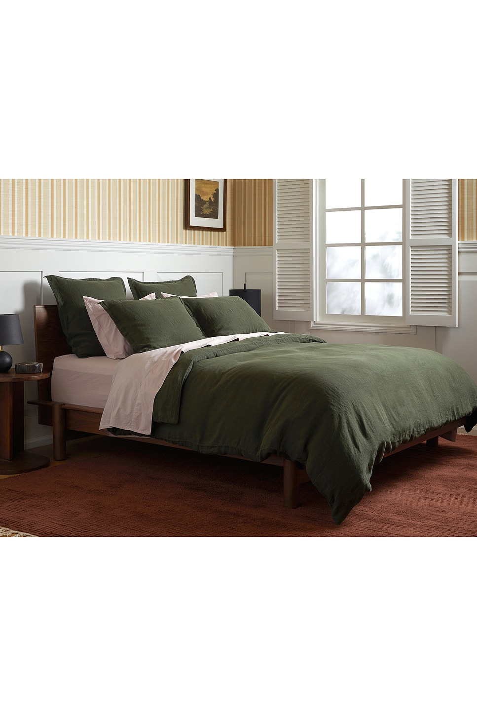 Parachute Linen Sham Set In Evergreen
