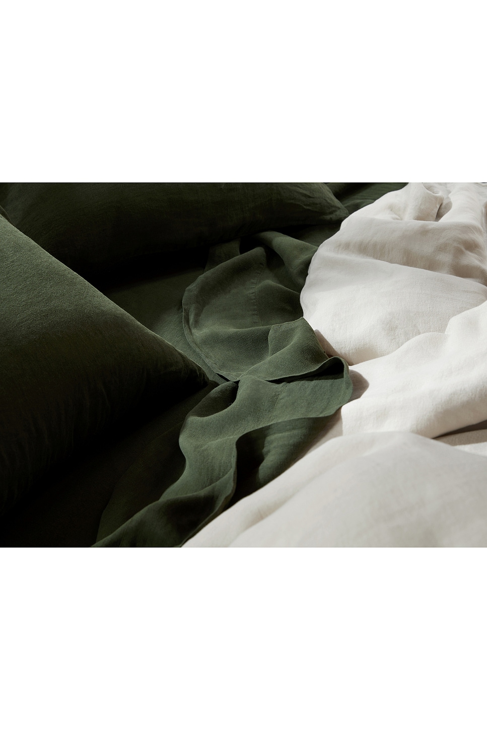 Shop Parachute Linen Top Sheet In Evergreen