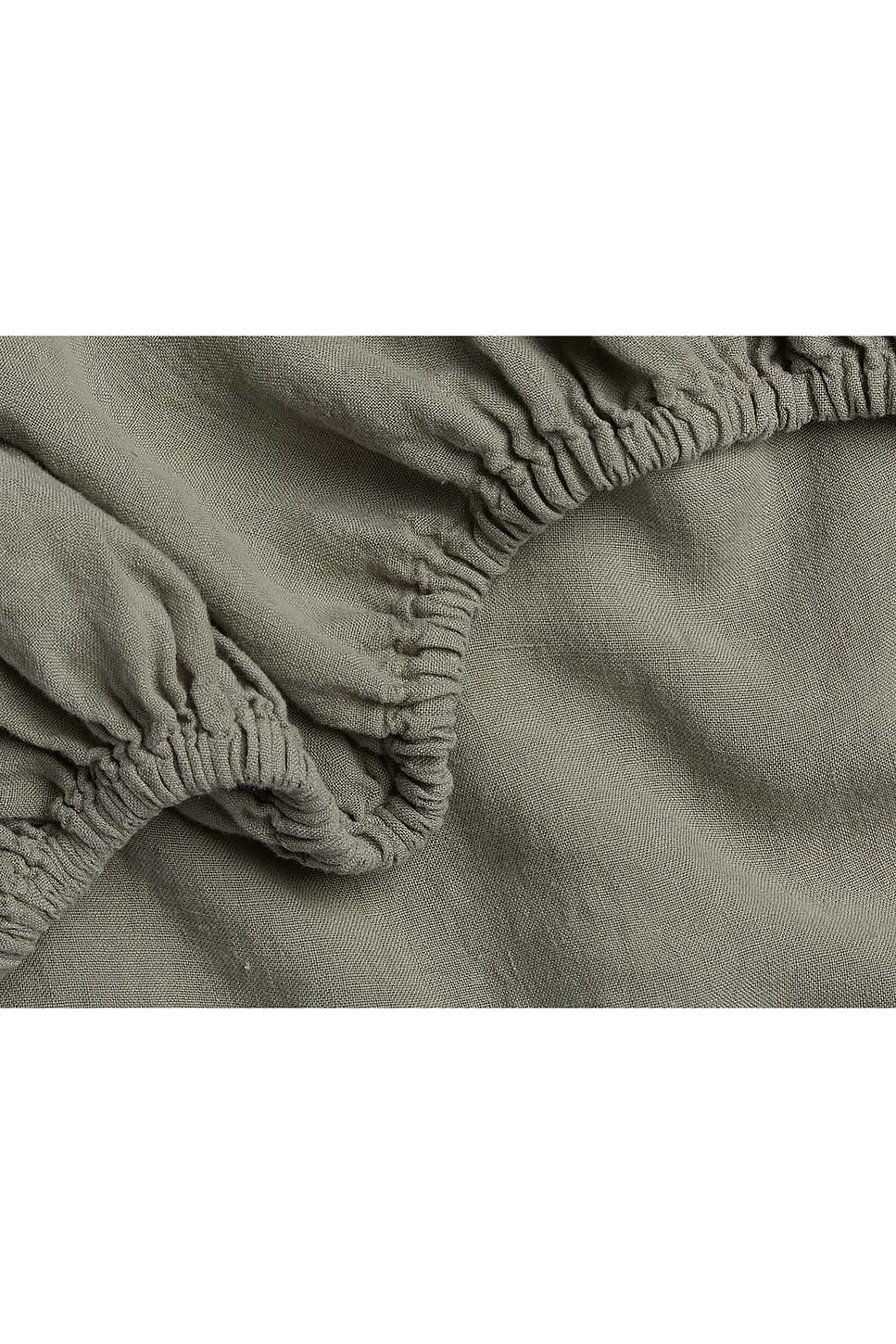 Parachute Linen Fitted Sheet In Moss