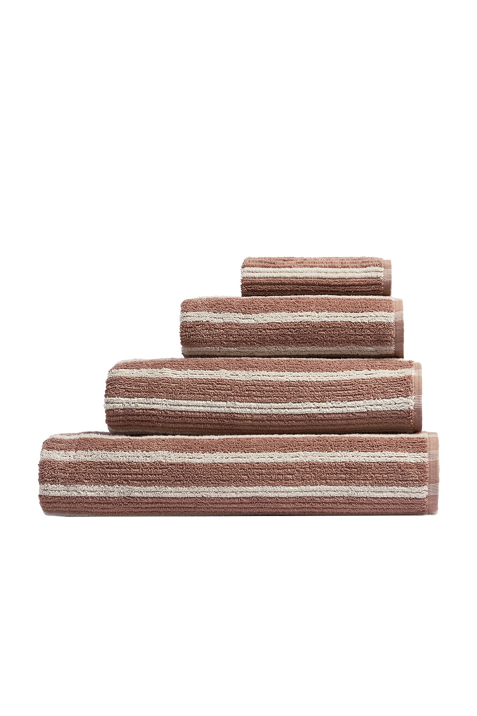 Image 1 of Parachute Resort Stripe Bath Towel in Adobe With Butter