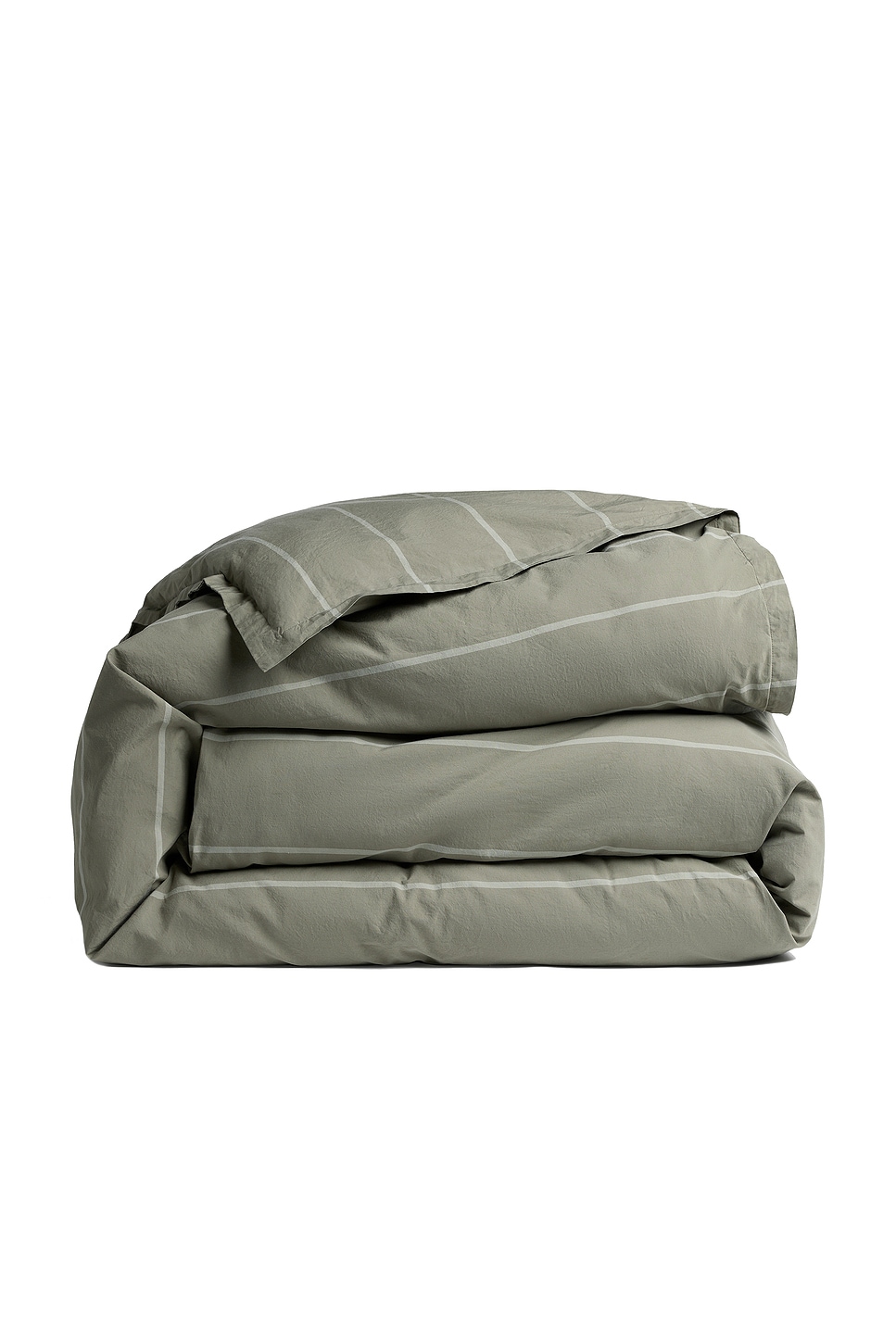 Image 1 of Parachute Duvet Cover in Moss Stripe