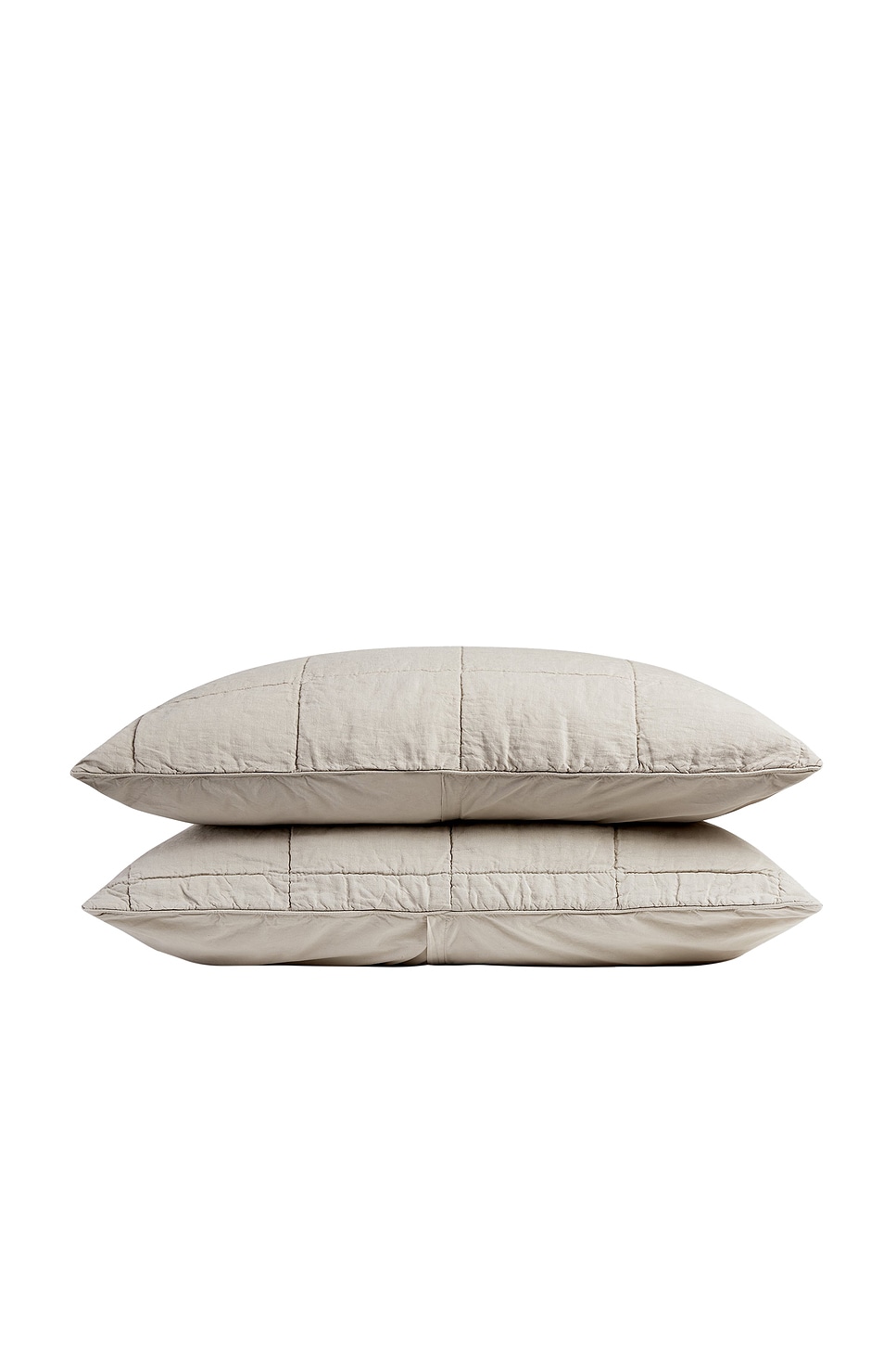 Parachute Linen Box Quilted Sham Set In Bone