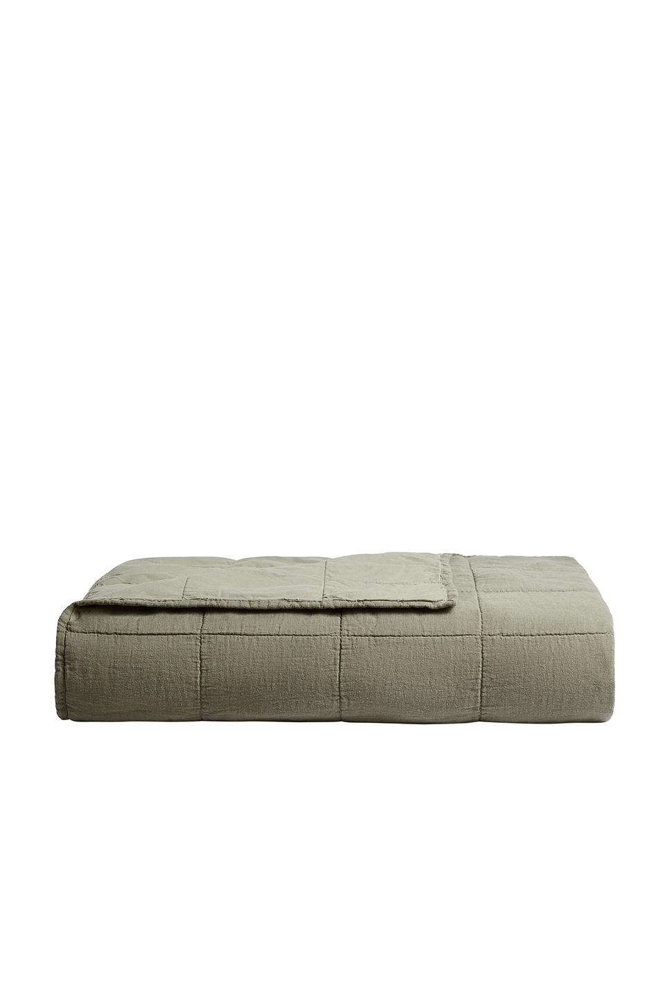 Parachute Linen Box Quilt In Moss