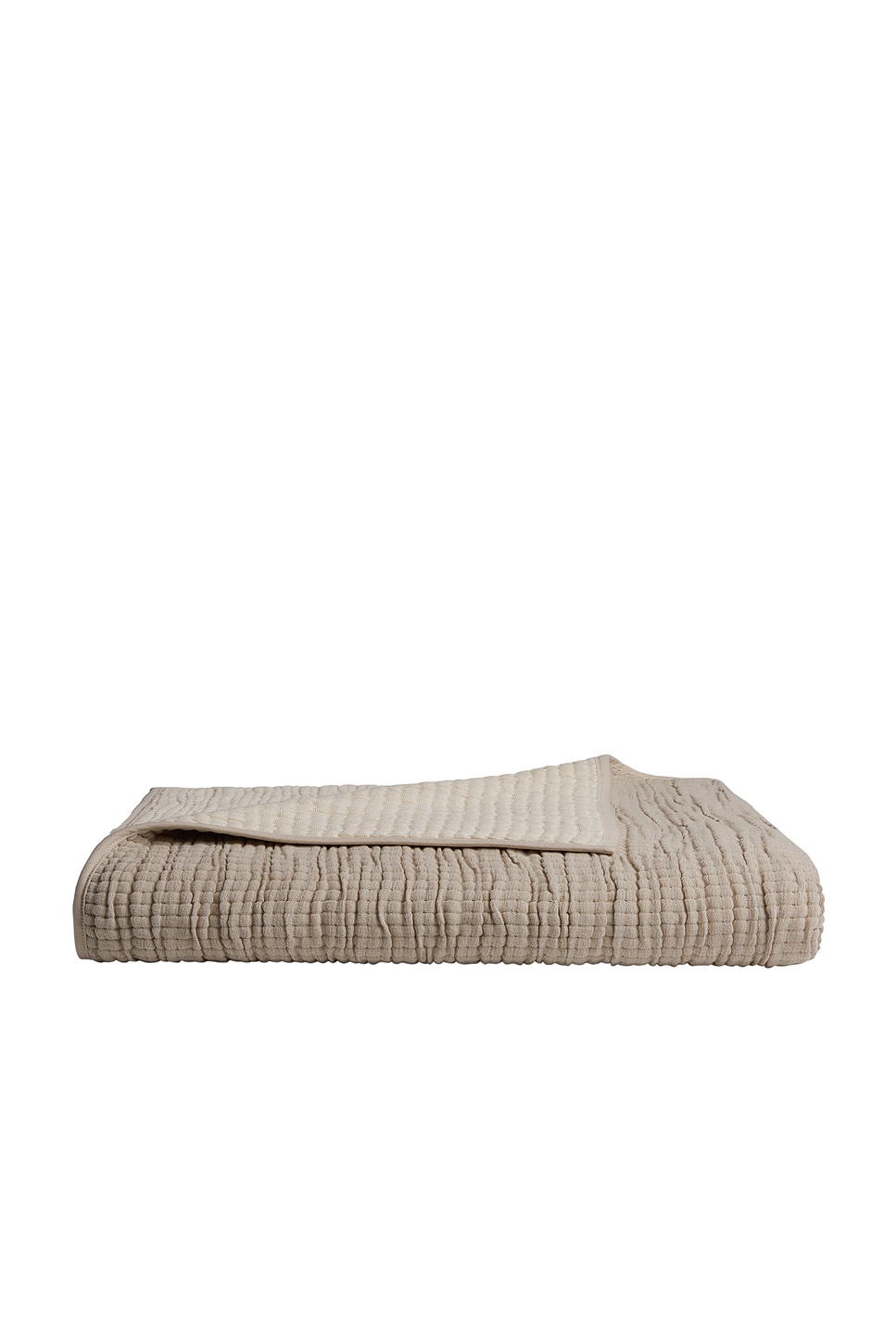 Parachute Organic Two Tone Rib Knit Throw In Natural & Ivory