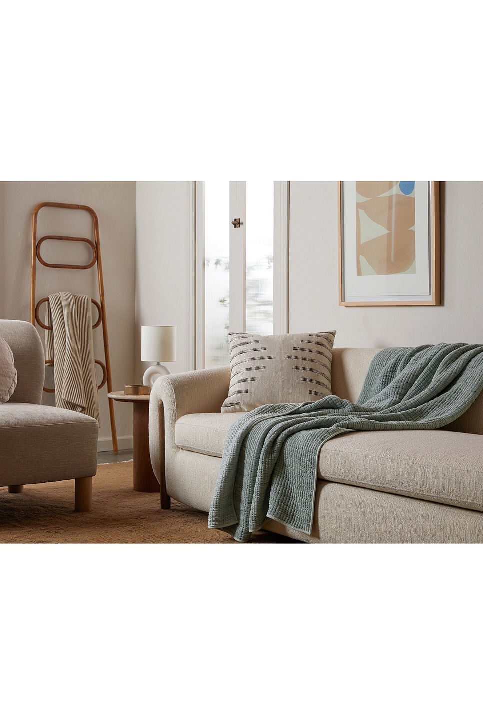 Parachute Organic Channel Gauze Throw In Agave & Spa
