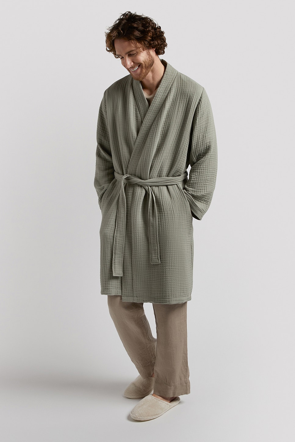 Shop Parachute Cloud Cotton Robe In Moss