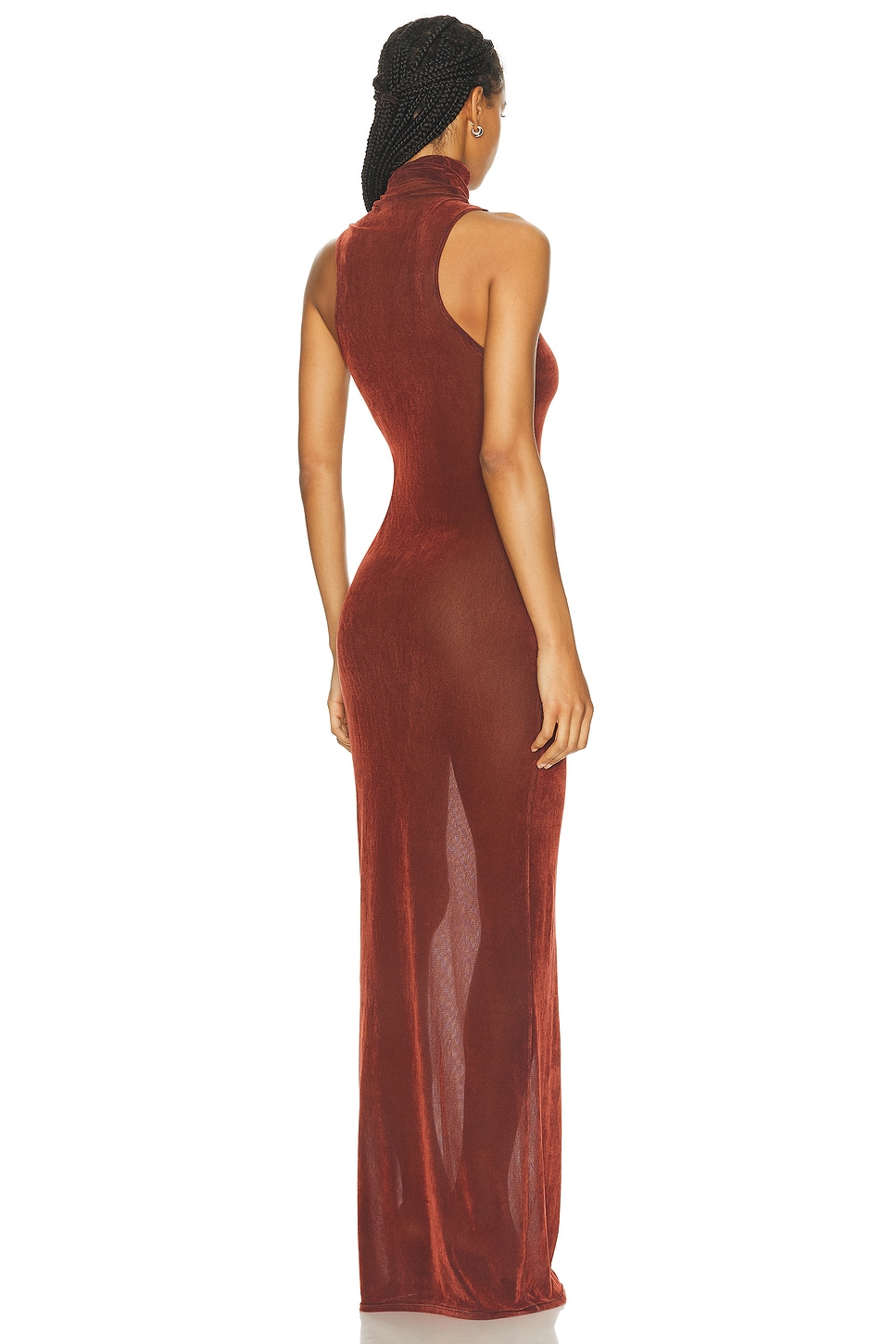 Image 3 of PRISCAVera Turtleneck Maxi Dress in Brick