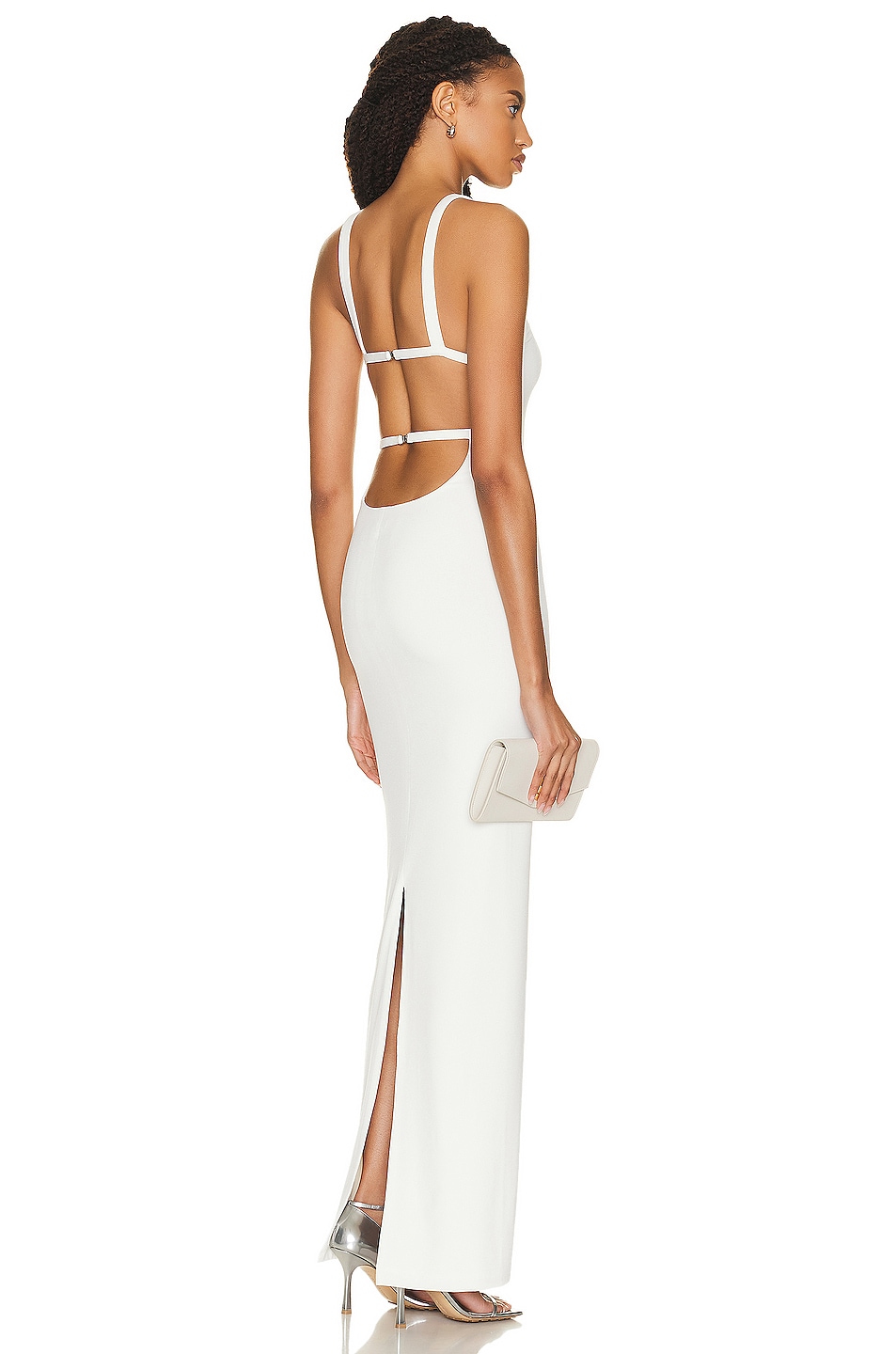 Image 1 of PRISCAVera Open Back Long Dress in Ivory