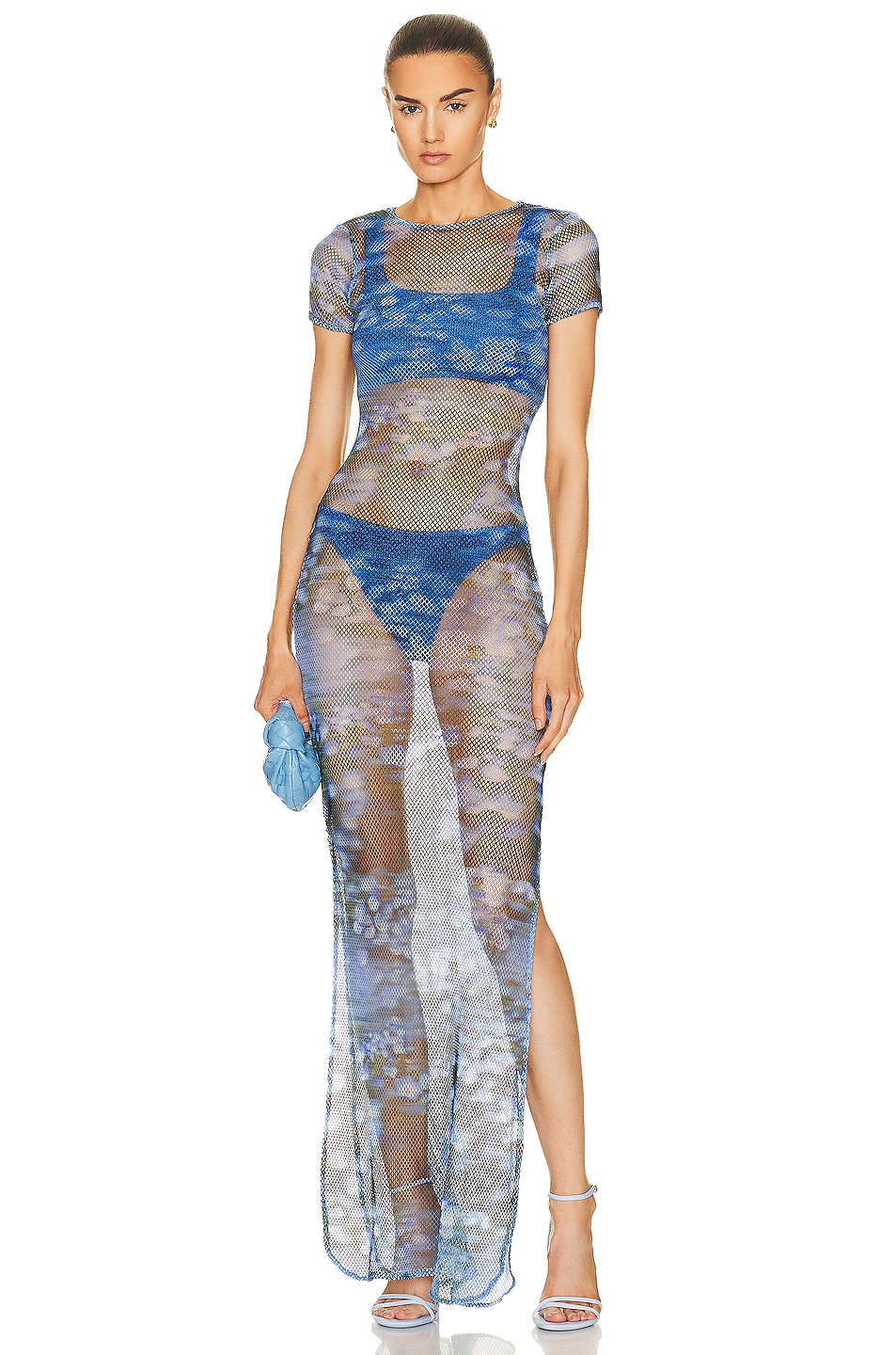 Image 1 of PRISCAVera Netting Maxi Dress in Superbloom