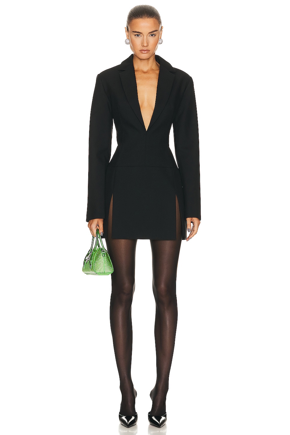 Image 1 of PRISCAVera Wool Mini Jacket Dress in Black