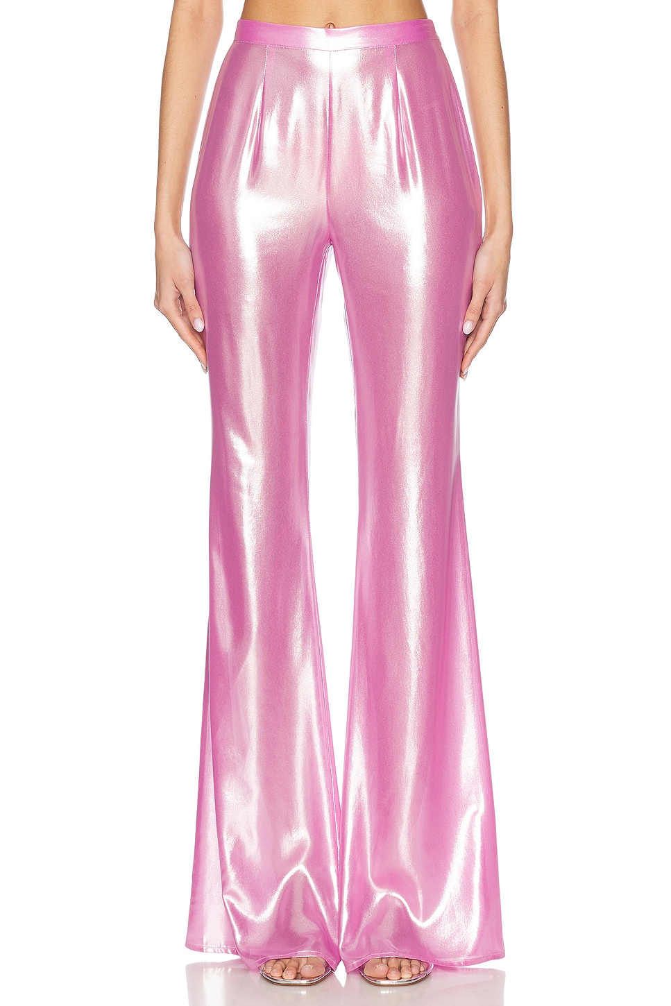 Fitted Flared Pant in Pink