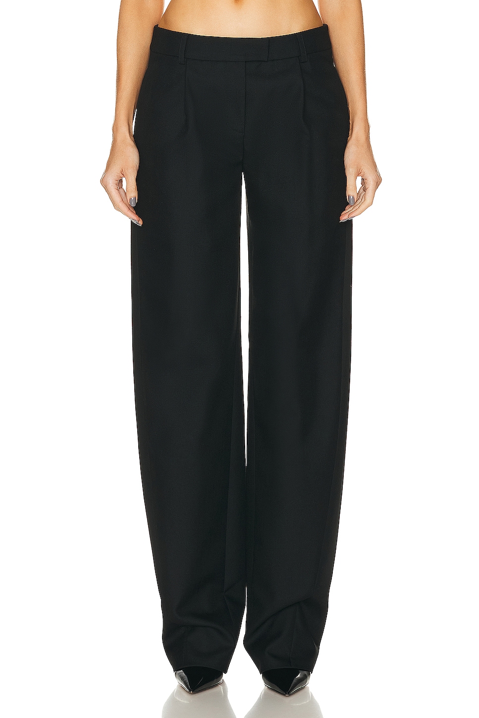 Image 1 of PRISCAVera Wool Cocoon Trouser in Black