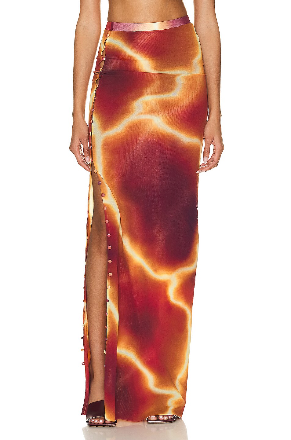 Image 1 of PRISCAVera Button Down Maxi Skirt in Thunderstorm