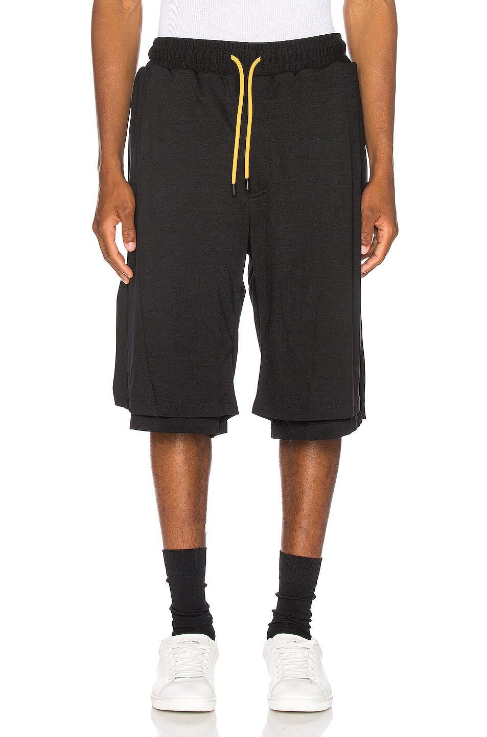 Image 1 of Pyer Moss Side Wave Double Layered Shorts in Black