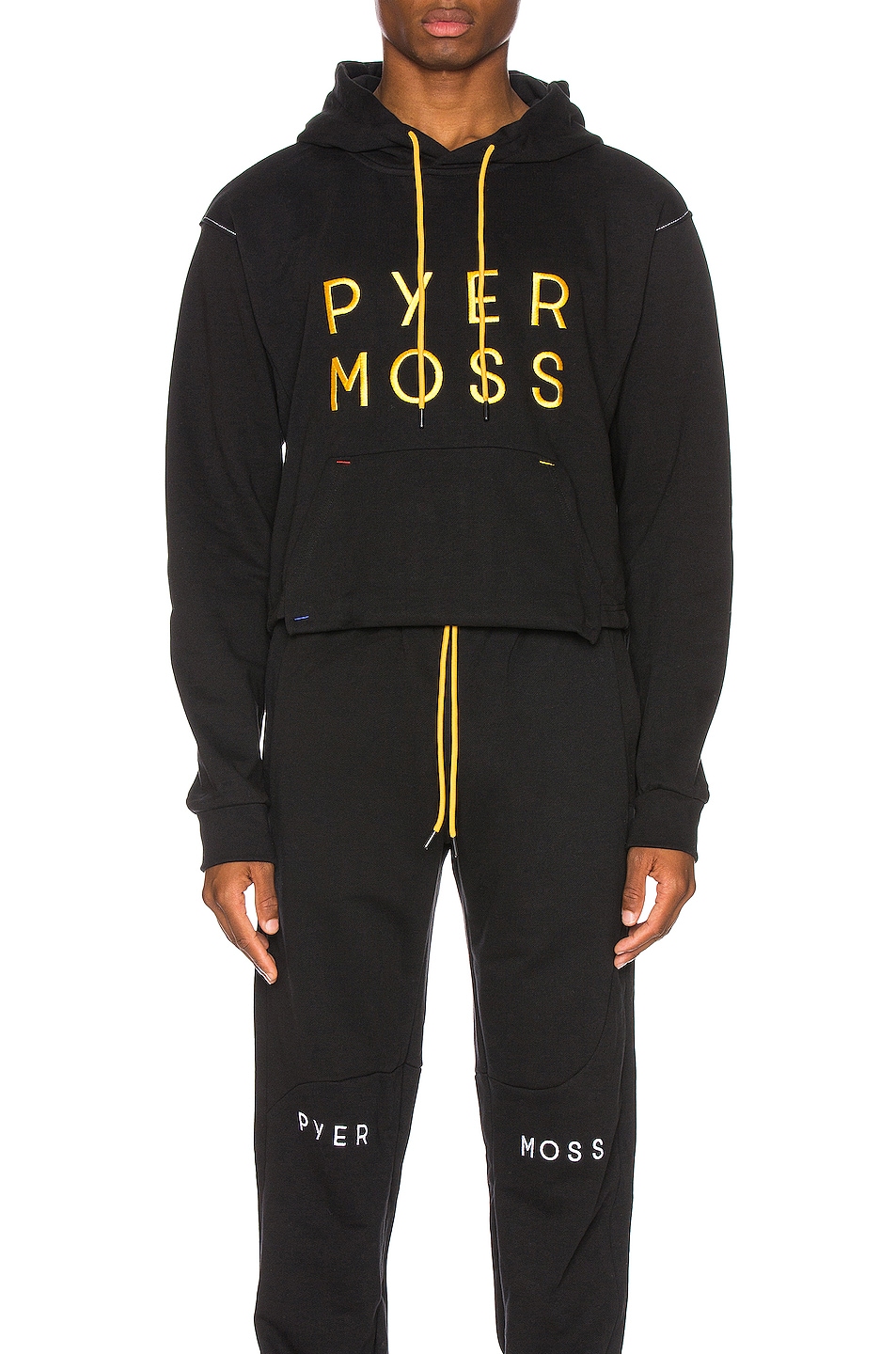 Image 1 of Pyer Moss Classic Logo Hooded Sweatshirt in Black