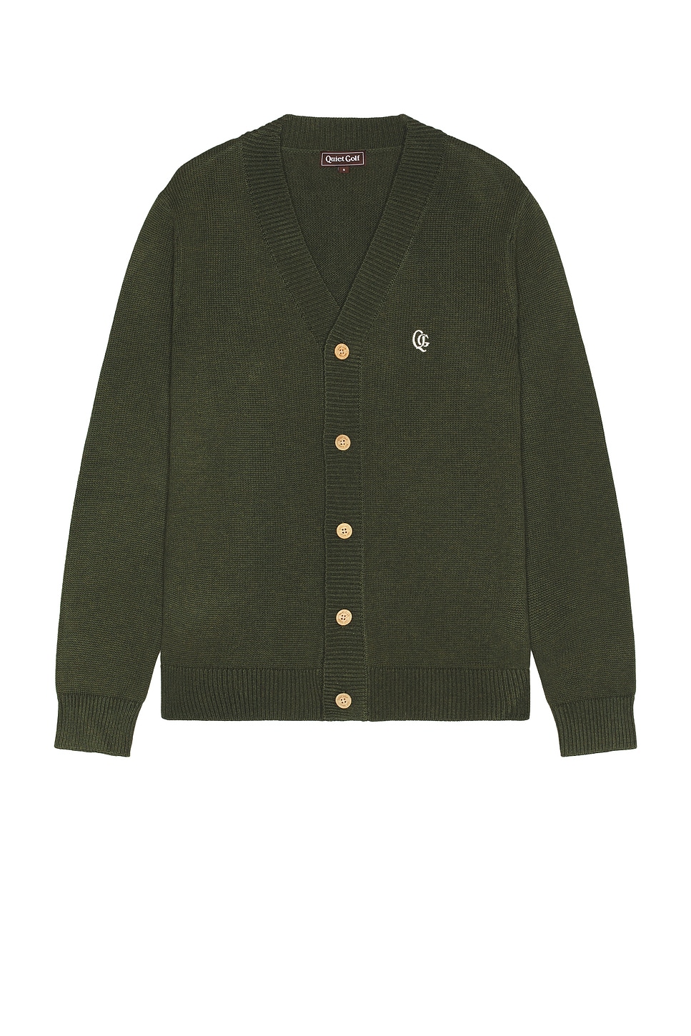 Image 1 of Quiet Golf Monogram Cardigan in Olive