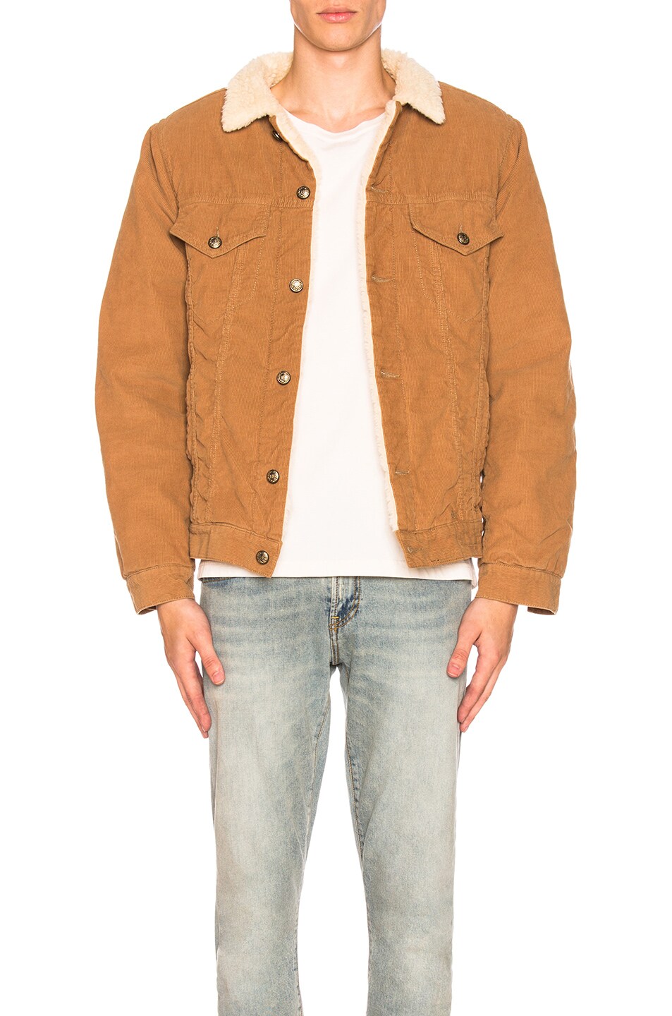 Image 1 of R13 Sky Trucker With Sherpa Lining in Camel