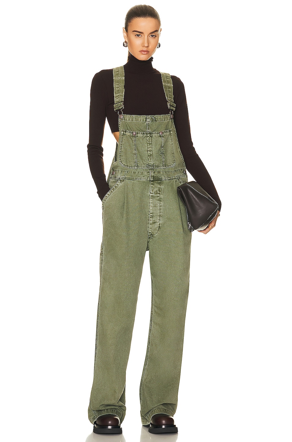 Image 1 of R13 Damon Overall in Olive