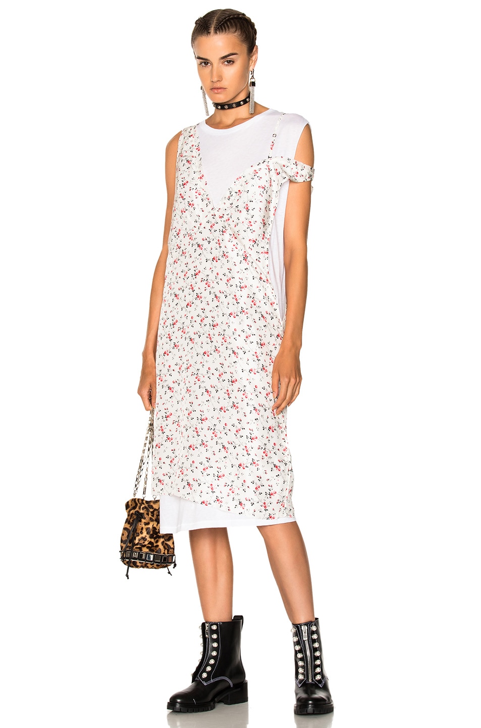 Image 1 of R13 Overlay Slip Dress in Mini Rose Print