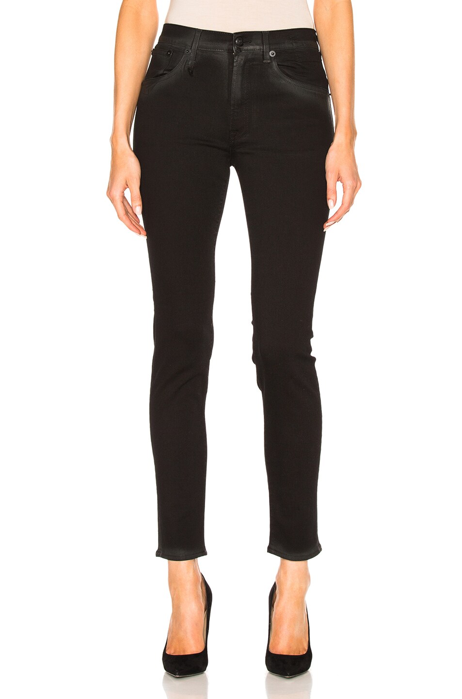 Image 1 of R13 High Rise Skinny in Saturated Black