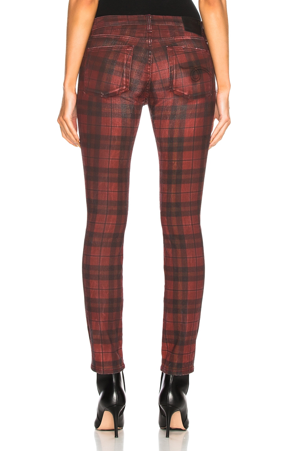 R13 Kate Skinny Jeans In Red Plaid | FWRD