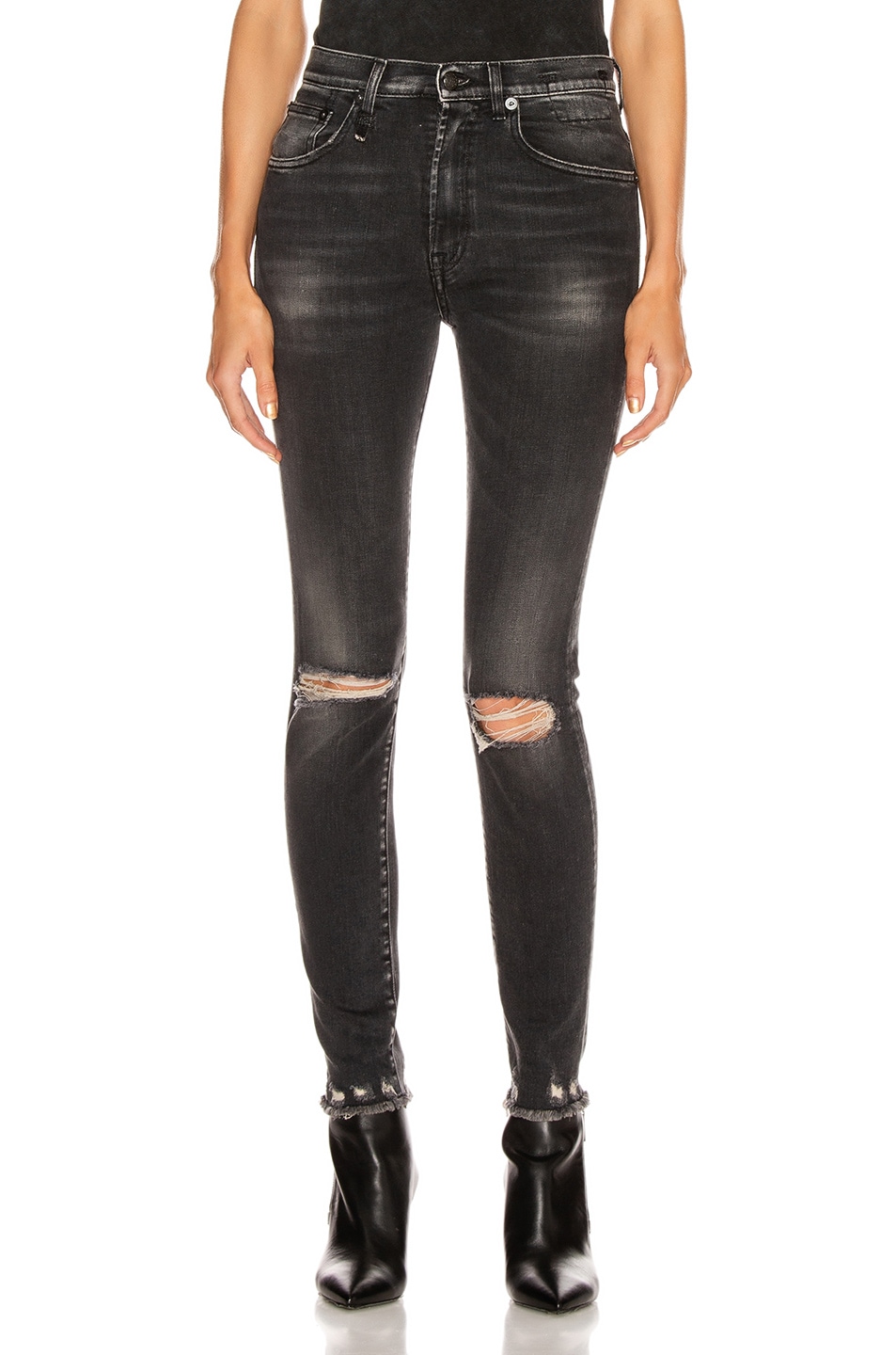 Image 1 of R13 High Rise Skinny in Aiden Black