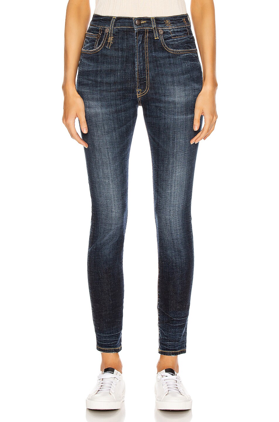 Image 1 of R13 High Rise Skinny in Howell Indigo