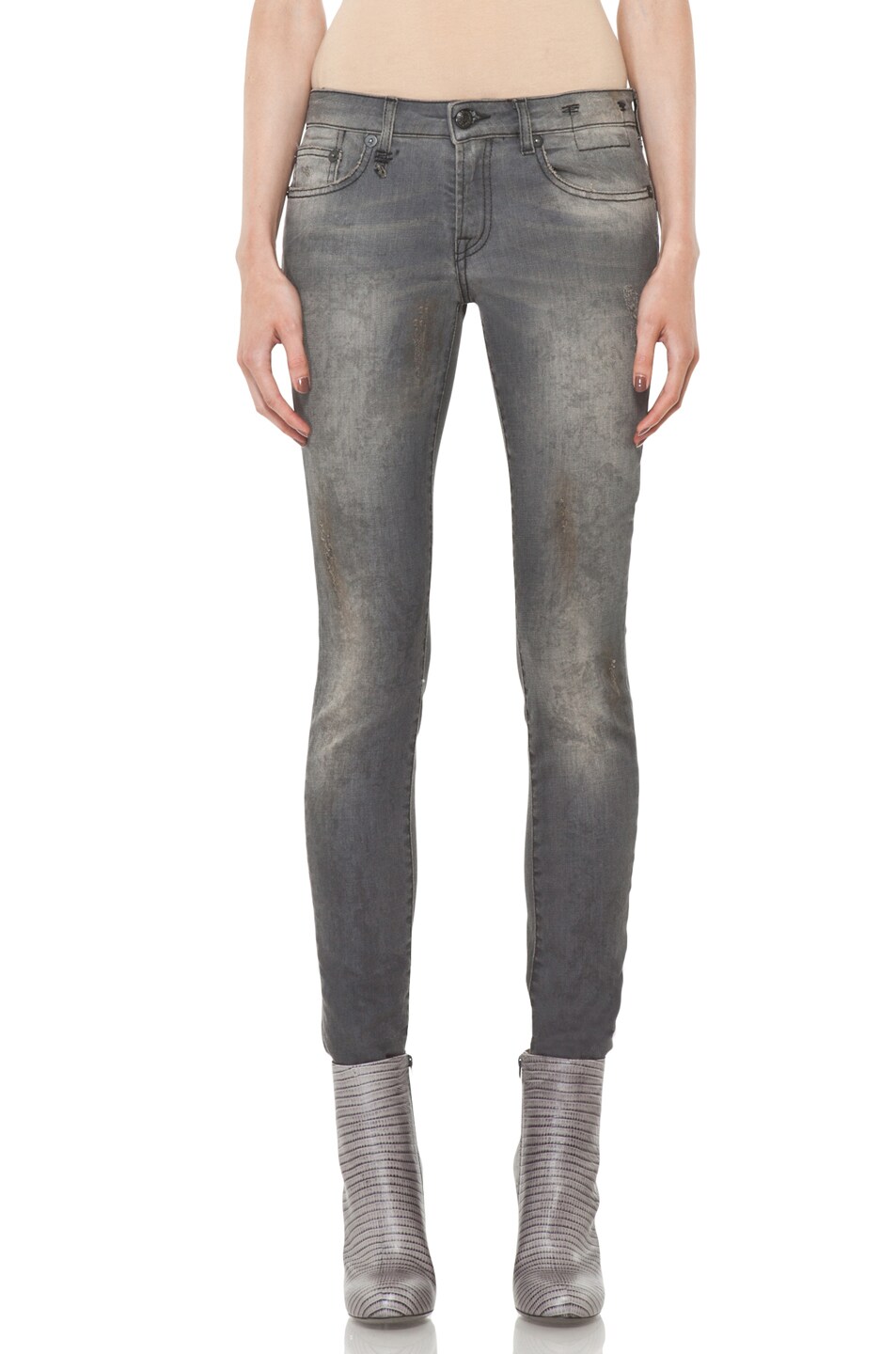 Image 1 of R13 Skinny Jean in Dirty Grey