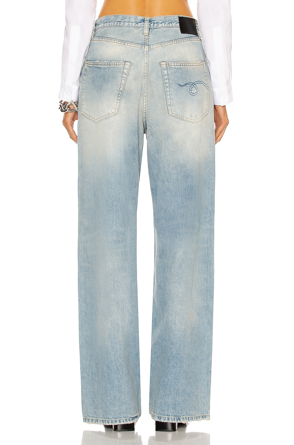 R13 Damon Pleated Wide Leg Jeans thumbnail
