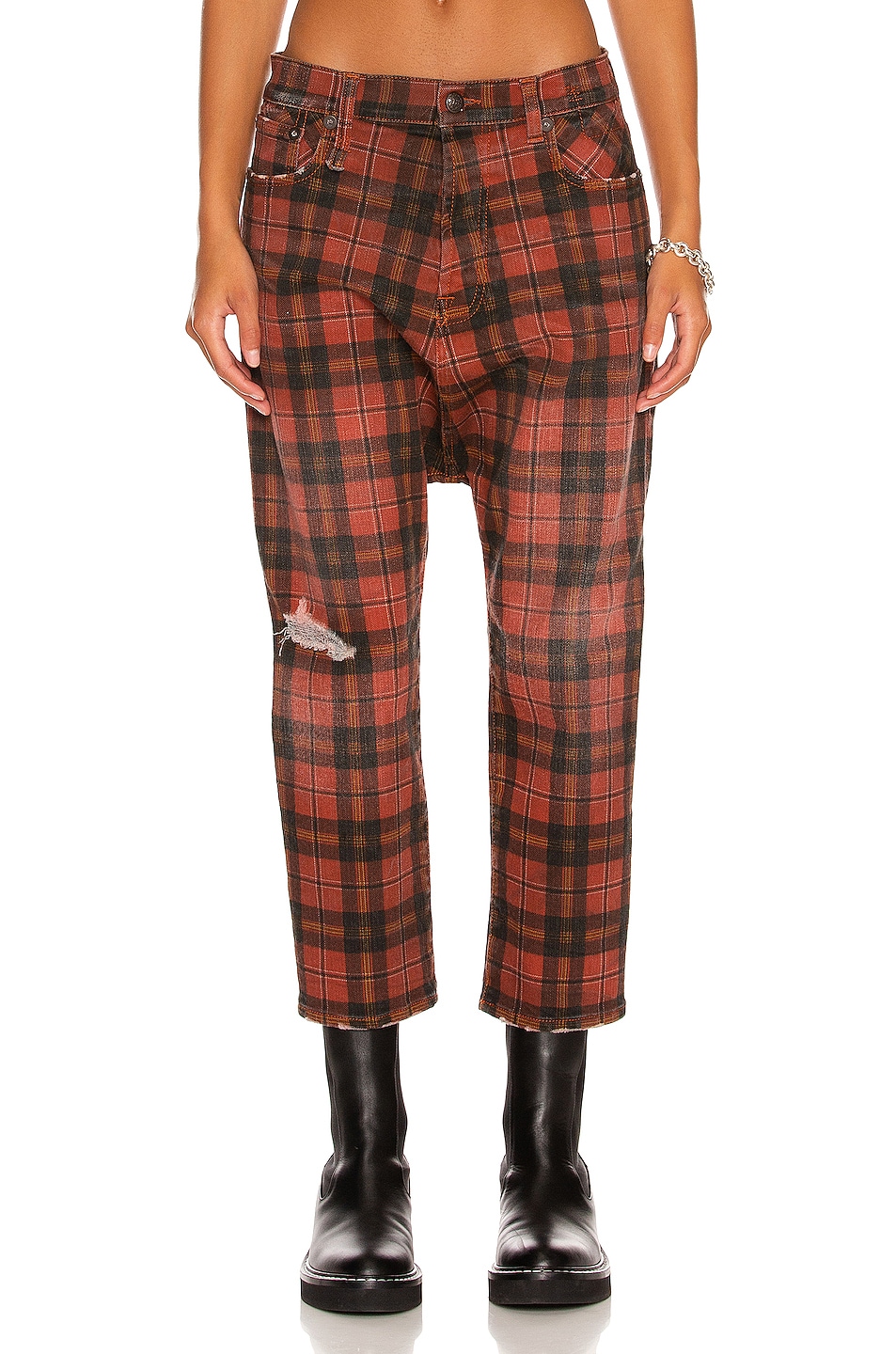 Image 1 of R13 Tailored Drop in Ash Red Plaid