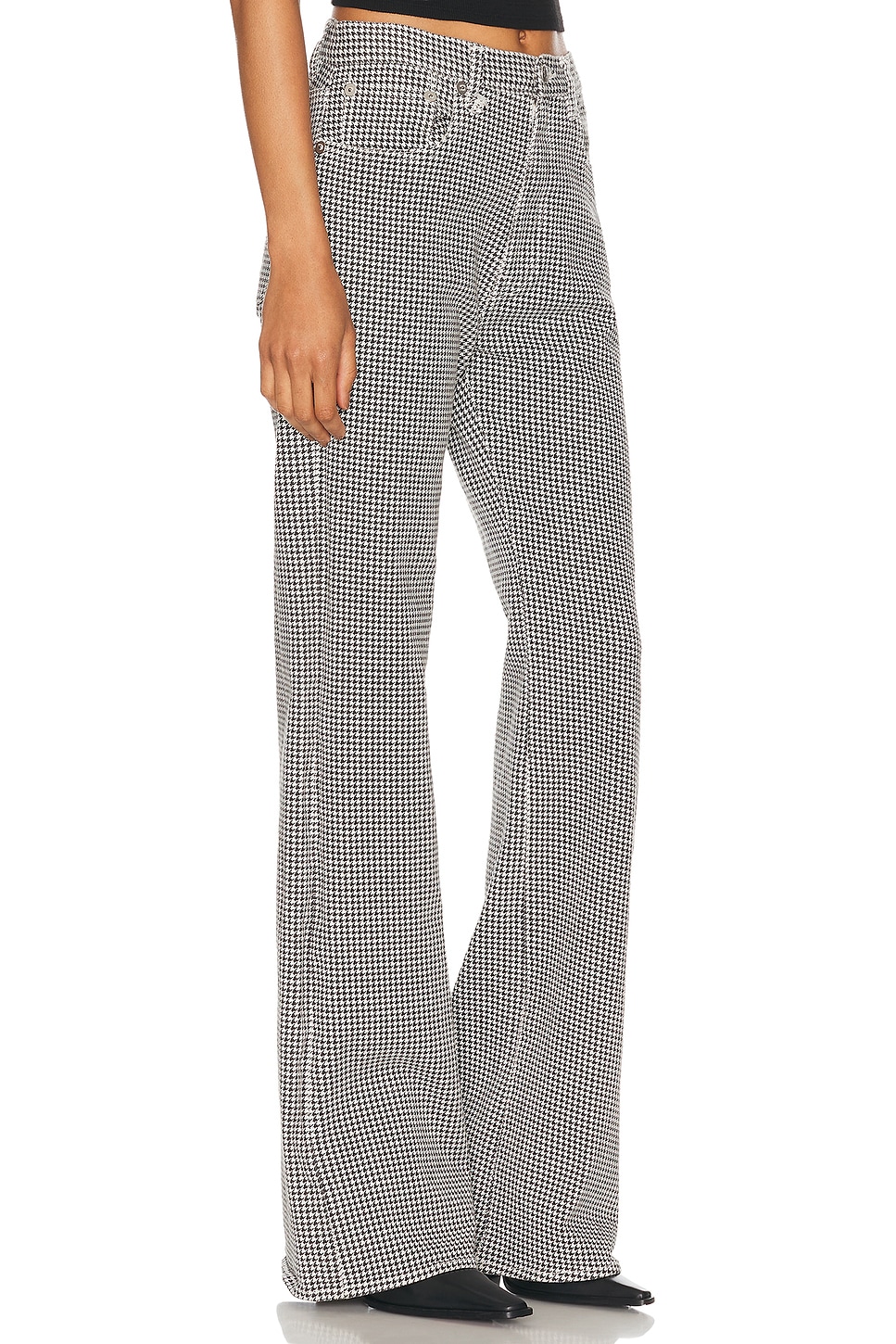 Shop R13 Jane Straight Leg In Printed Houndstooth