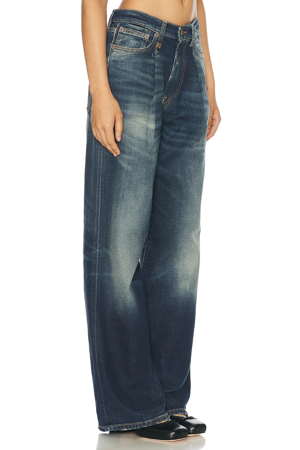 R13 Damon Pleated Baggy Leg Jeans thumbnail