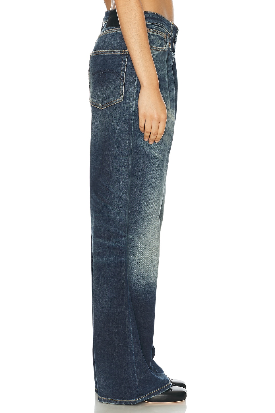 R13 Damon Pleated Baggy Leg Jeans thumbnail