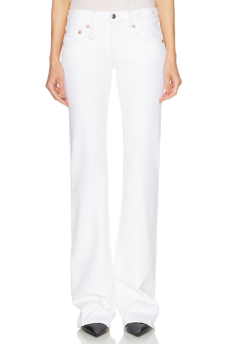 Image 1 of R13 Boy Flare in Aerin White Stretch