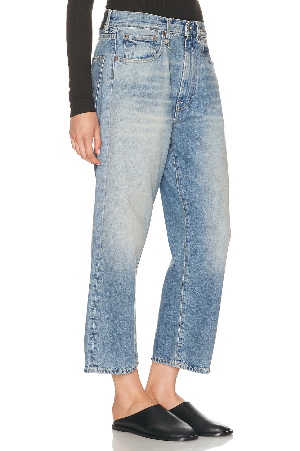 R13 Straight Leg Boyfriend Jeans In Blue