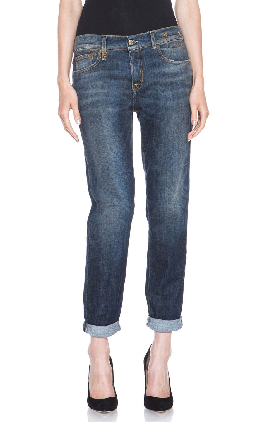 Image 1 of R13 Relaxed Skinny Jean in Dark Blue