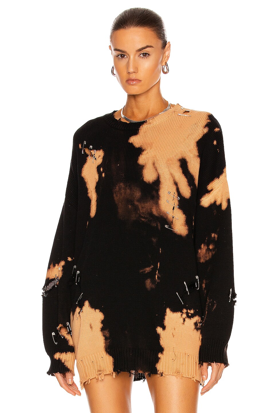 r13 bleached distressed sweater