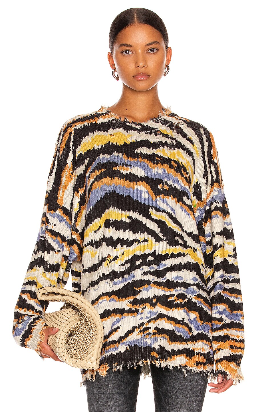 Image 1 of R13 Multi Zebra Sweater in Multi Zebra Print